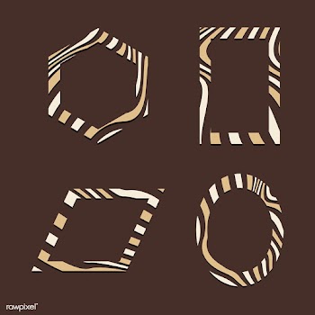 Set of brown abstract badge template vectors | Free stock vector - 538098