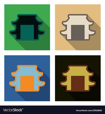 Set of building of china travel design background vector image