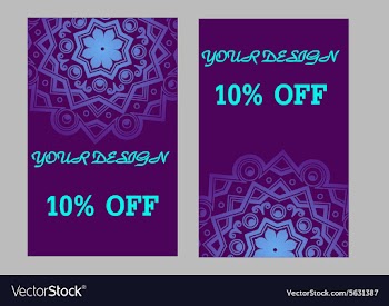 Set of business cards with violet background vector image