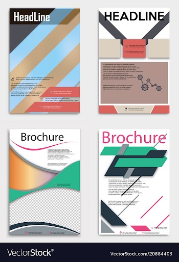 Set of business multipurpose annual report vector image