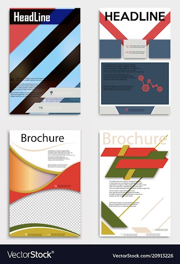Set of business multipurpose annual report vector image