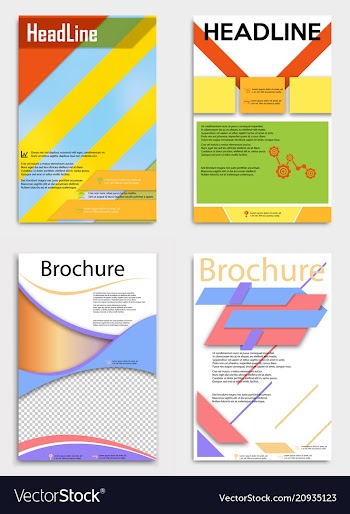 Set of business multipurpose annual report vector image