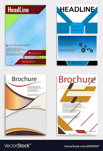 Set of business multipurpose annual report vector image
