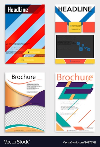 Set of business multipurpose annual report vector image