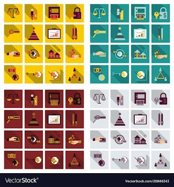 Set of business simple icons economic concept in vector image