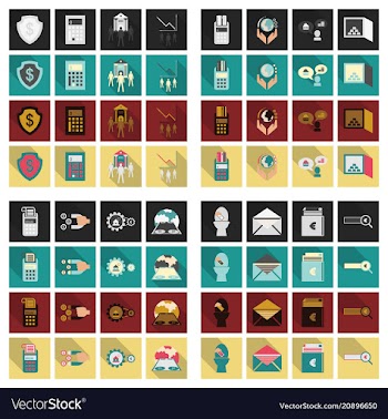 Set of business simple icons economic concept in vector image