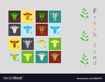 Set of butchery logo templates farm animals vector image