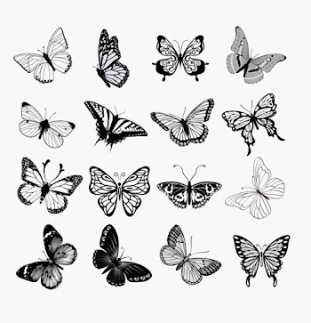 Set of Butterflies Silhouettes