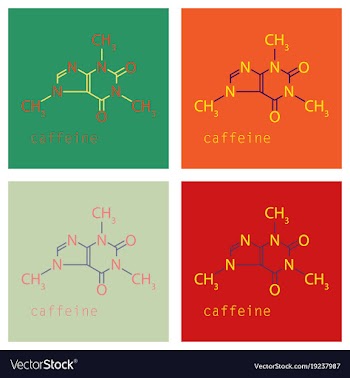 Set of caffeine molecule chemical structure vector image