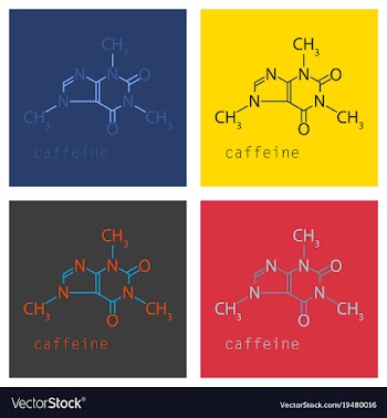 Set of caffeine molecule chemical structure vector image