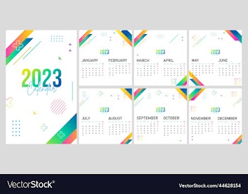 set of calender 2023 template