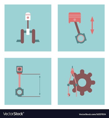Set of car detail icons automotive parts on color vector image