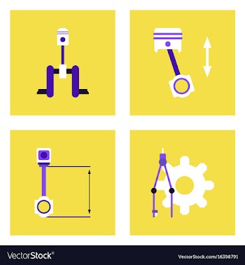 Set of car detail icons automotive parts on color vector image
