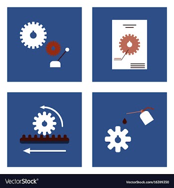 Set of car detail icons automotive parts on color vector image