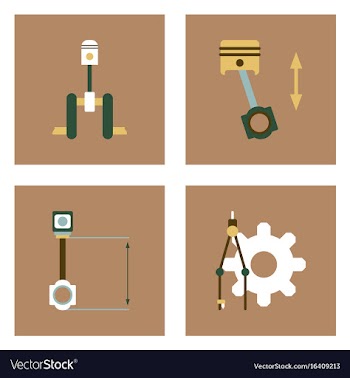 Set of car detail icons automotive parts on color vector image