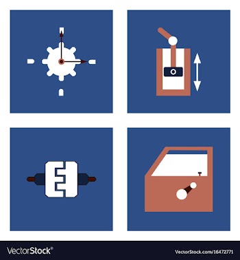 Set of car detail icons automotive parts on color vector image