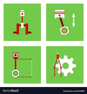 Set of car detail icons automotive parts on color vector image