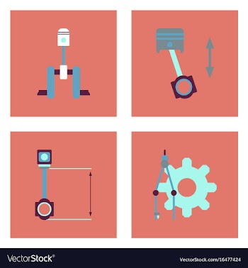 Set of car detail icons automotive parts on color vector image