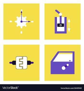 Set of car detail icons automotive parts on color vector image