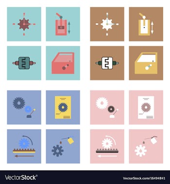 Set of car detail icons automotive parts on color vector image