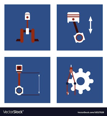 Set of car detail icons automotive parts on color vector image