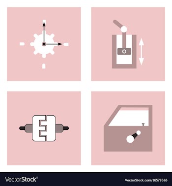 Set of car detail icons automotive parts on color vector image