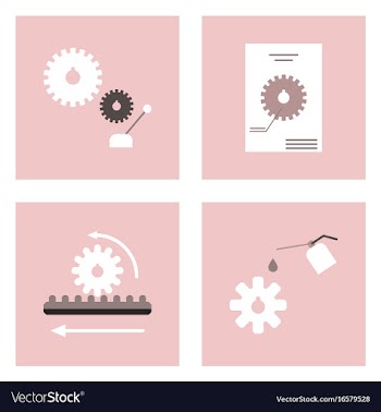 Set of car detail icons automotive parts on color vector image