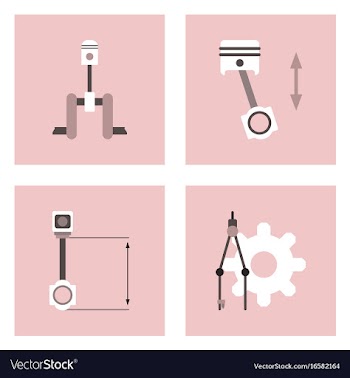 Set of car detail icons automotive parts on color vector image