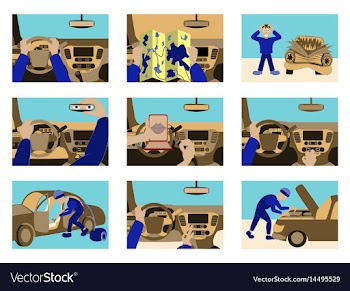 Set of car from inside vector image