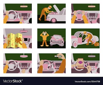 Set of car from inside vector image