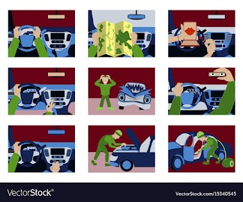 Set of car from inside vector image