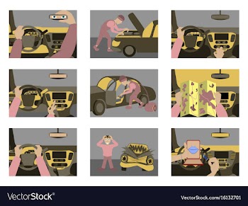 Set of car from inside vector image