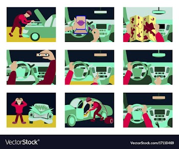 Set of car from inside vector image