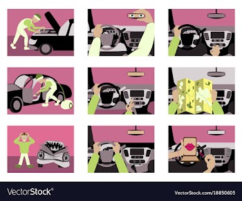 Set of car from inside vector image