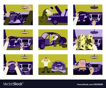 Set of car from inside vector image