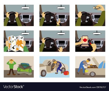 Set of car from inside vector image
