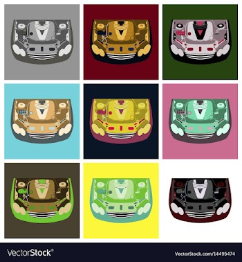 Set of car motor vector image