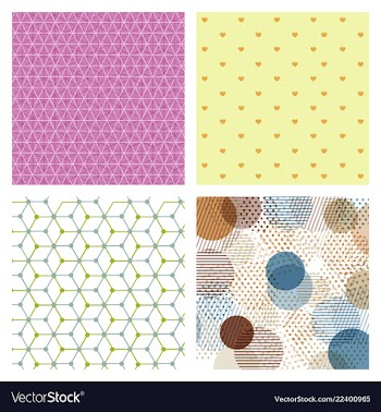 Set of cards patterns at the background vector image