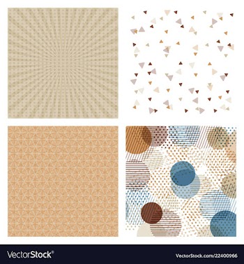 Set of cards patterns at the background vector image