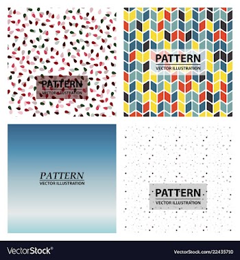 Set of cards patterns at the background vector image