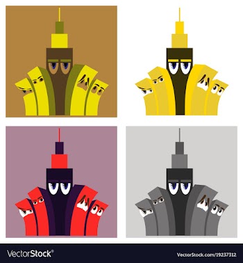 Set of cartoon skyscrapers downtown skyscrapers vector image