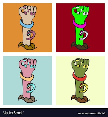 Set of cartoon zombie hand clip art vector image