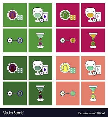 Set of casino gamble icons on backgrounds vector image
