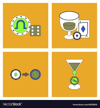 Set of casino gamble icons on backgrounds vector image