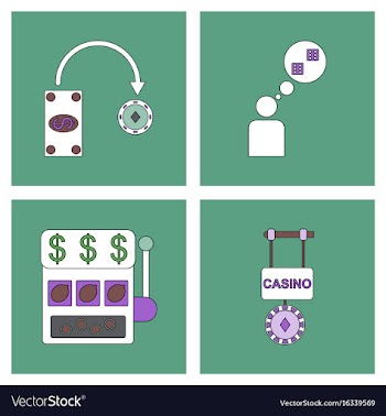Set of casino gamble icons on backgrounds vector image
