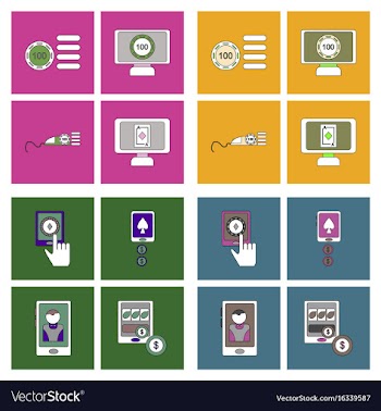 Set of casino gamble icons on backgrounds vector image