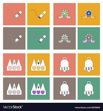 Set of casino gamble icons on backgrounds vector image
