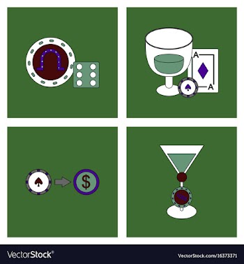 Set of casino gamble icons on backgrounds vector image