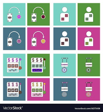 Set of casino gamble icons on backgrounds vector image