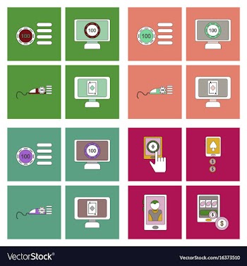 Set of casino gamble icons on backgrounds vector image